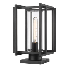 Golden 6071-OPR NB-CLR - Golden Lighting Tribeca 1-light Outdoor Pier Mount in Natural Black and Clear Glass